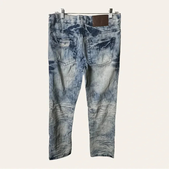 0801. Men’s DENIM & RIVETS DENIM JEANS PATCHWORK DISTRESSING SIZE 30 - Picture 5 of 8